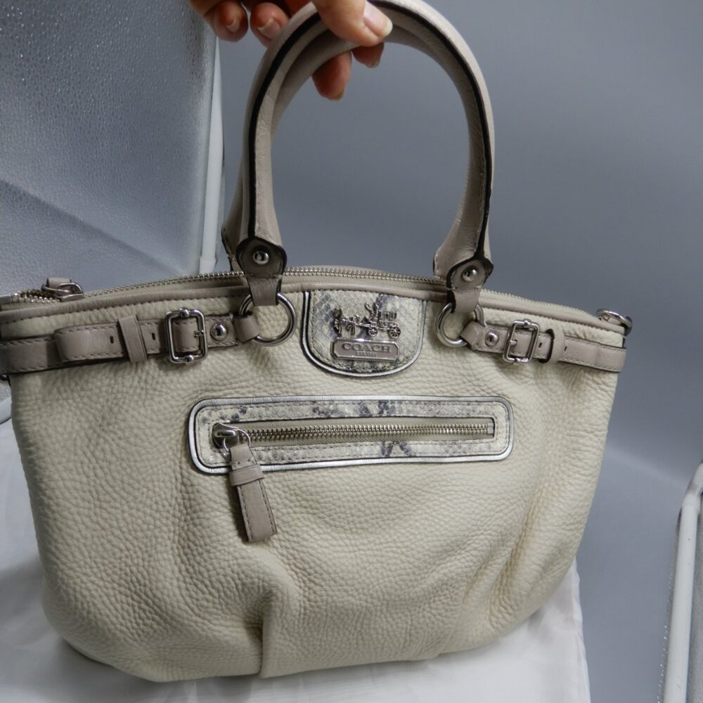 COACH Madison SOPHIA satchel gray/beige bag with python trim A1226-19631